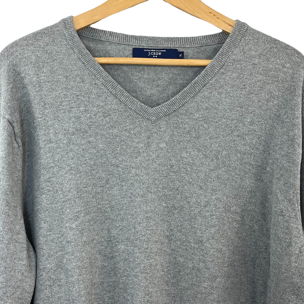 J.Crew Men's V-neck Cotton with Cashmere Long Sleeve Sweater Size XL - Picture 2 of 9